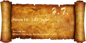 Hevele Tünde névjegykártya