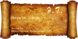 Hevele Tünde névjegykártya